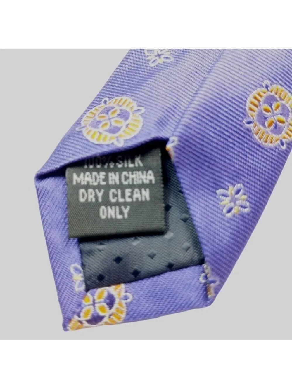 Tom James Purple Orange Silk Geometric Necktie